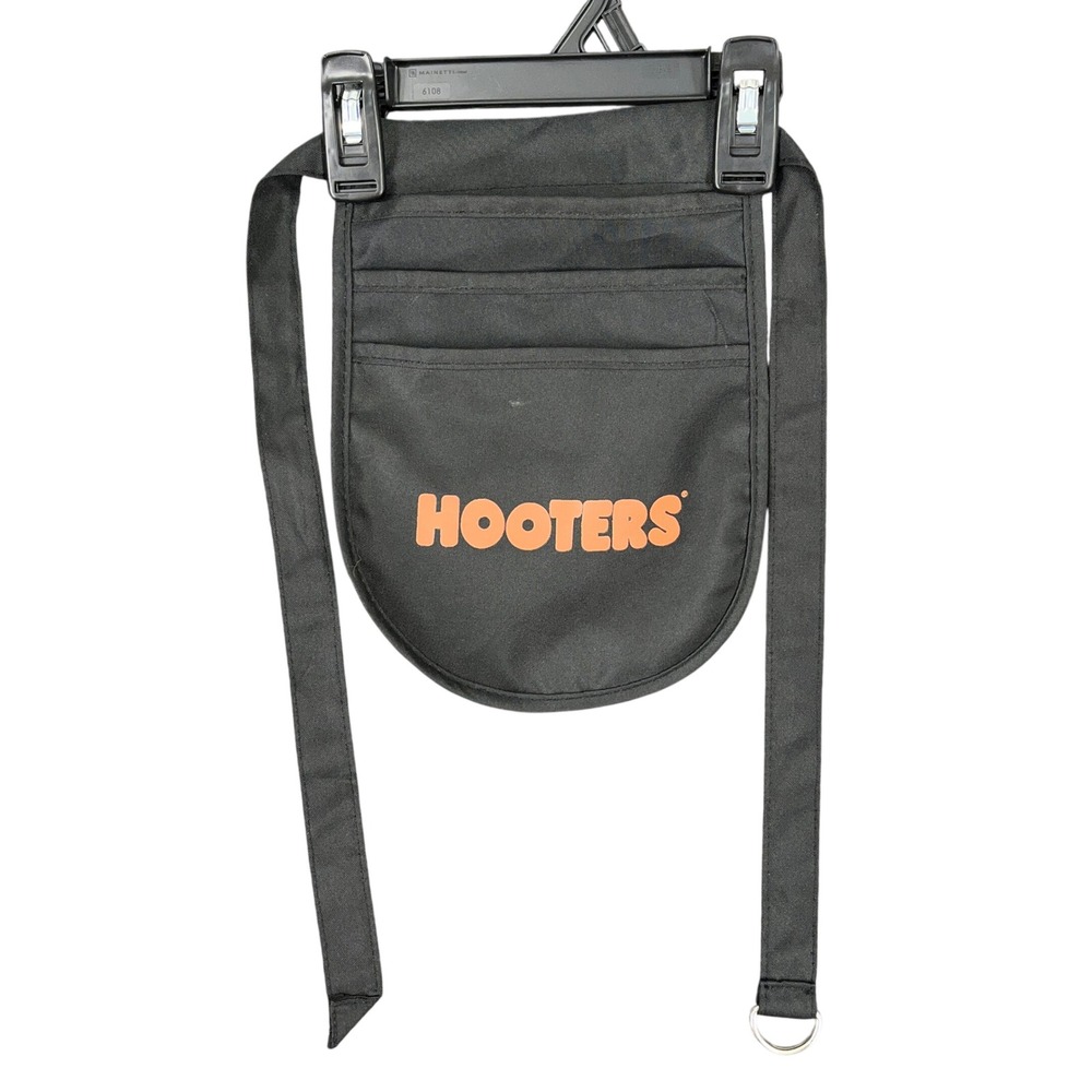 Hooters‎ Official Server Pouch Apron Womens OS Logo Print D-Ring Strap Workwear